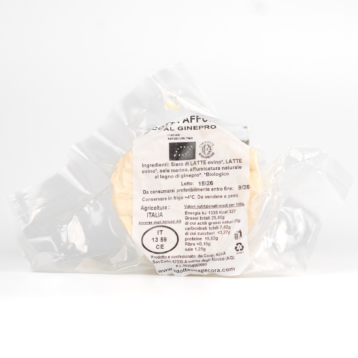 Ricotta affumicata al ginepro